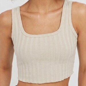 aerie ribbed tank top in a size small